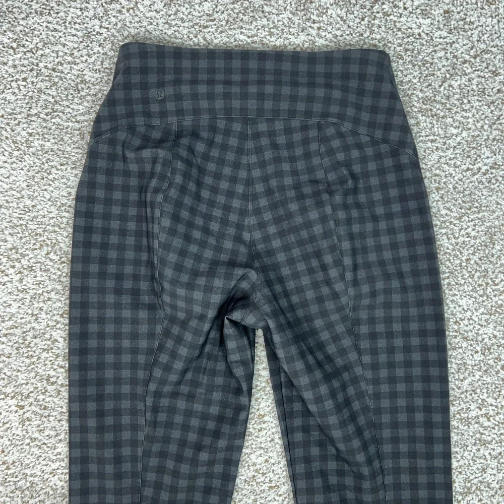 Lululemon Pants Womens 8 Gray Check High‎ Rise Here to There Crop Career Office